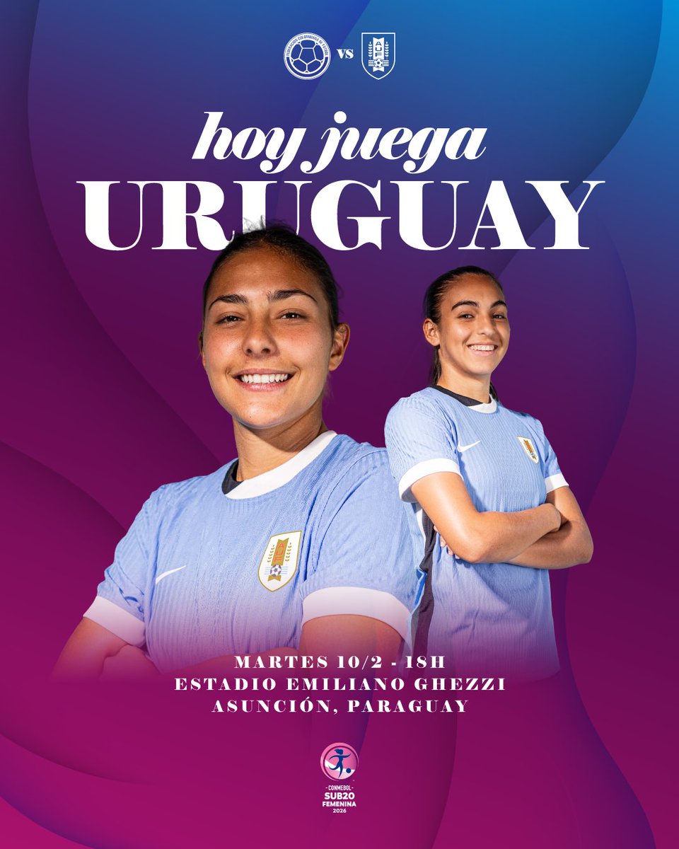 🇺🇾 𝐉𝐔𝐄𝐆𝐀 𝐔𝐑𝐔𝐆𝐔𝐀𝐘

La Sub-20 cierra la fase de grupos ante Colombia en busca de la clasificación al Hexagonal final. 

🕕 18h
🏟 Emiliano Ghezzi 

#ElEquipoQueNosUne