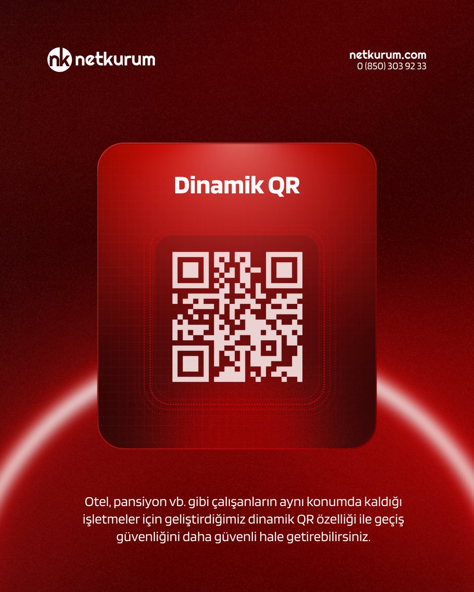 netkurum's tweet photo. Otel, pansiyon vb. gibi çalışanların aynı konumda kaldığı işletmeler için geliştirdiğimiz dinamik QR ��zelliği ile geçiş güvenliğini daha güvenli hale getirebilirsiniz.

#Netkurum #PDKS #İK #İnsanKaynakları #DinamikQR #GeçişKontrol #Teknoloji #DijitalDönüşüm #TemassızGeçiş https://t.co/Ec8VDHXcFk