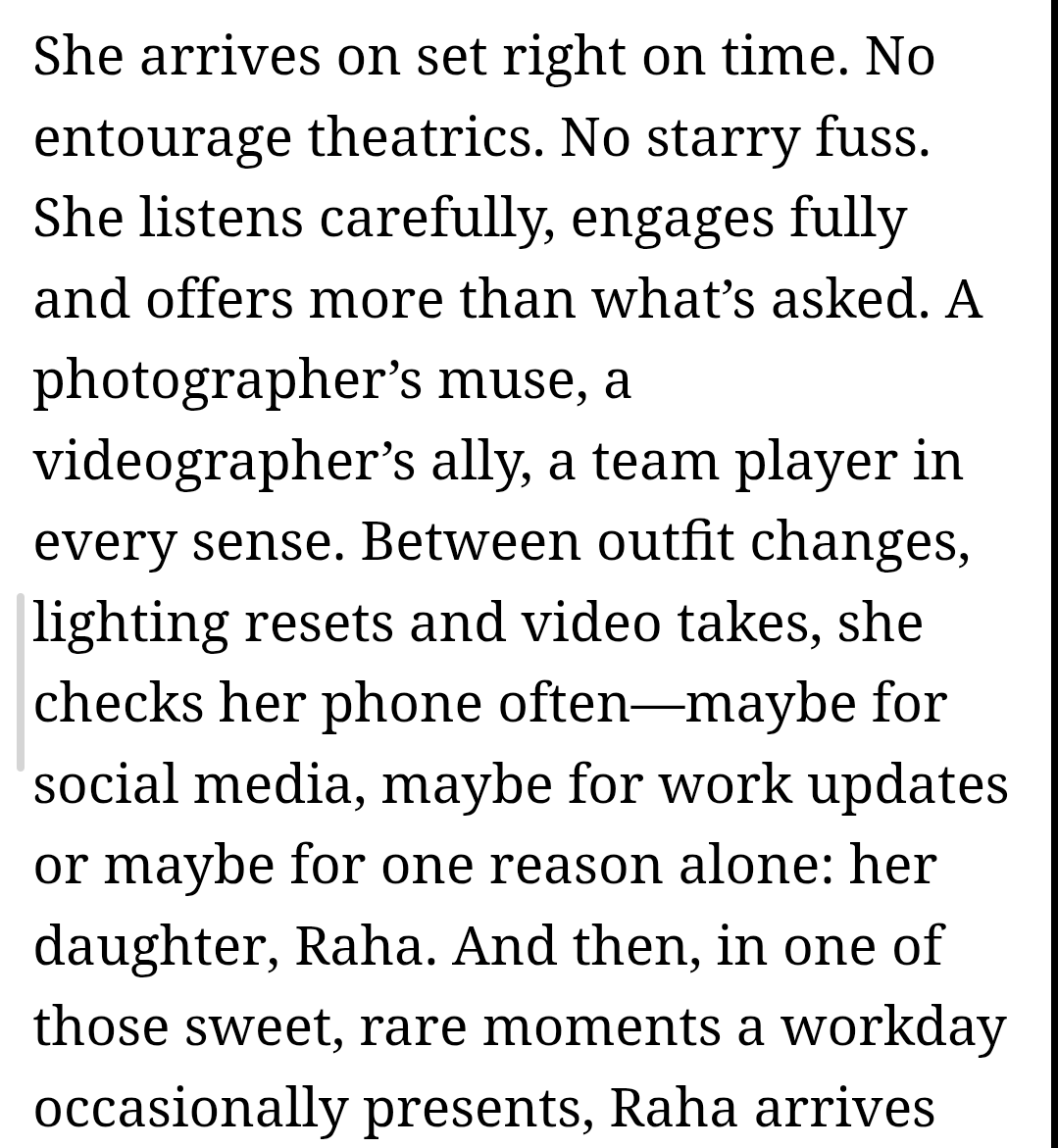 This is from her recent mag shoot, 
Everyone has said that alia doesn't have a starry fuss, and doesn't arrive with an entourage. Still someone PR is hell bent on spreading fake rumours