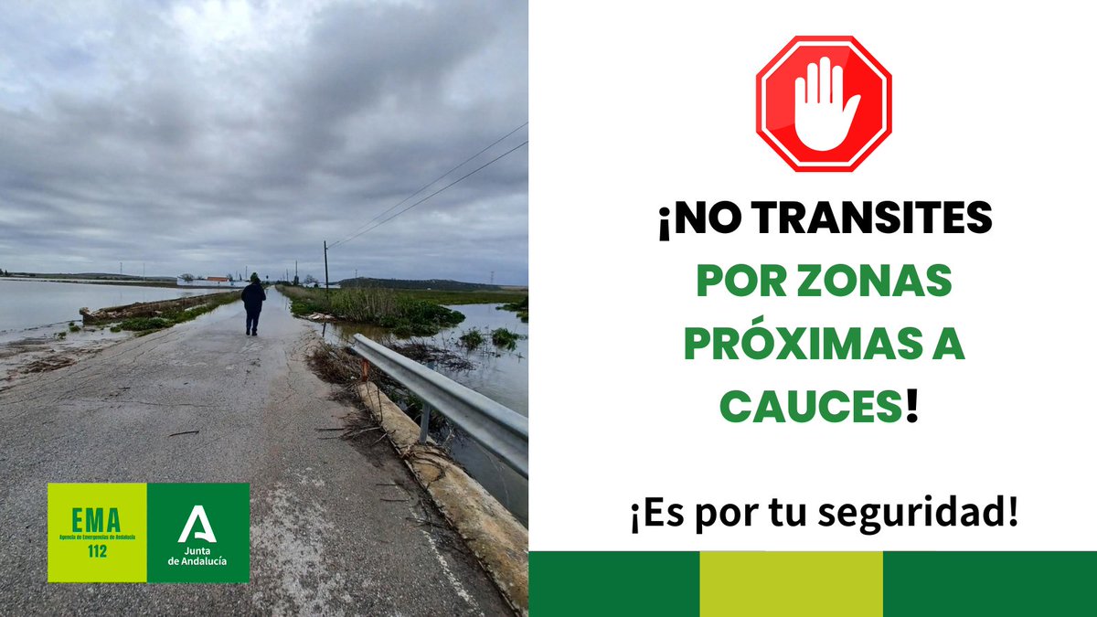 ⚠️Las imprudencias matan. Repetimos: las imprudencias matan. Otra vez: las imprudencias matan.

🖐️Aléjate de cauces de agua, presas, embalses, acantilados y diques. No merece la pena que tu última foto se haga viral y no puedas ver cuántos 'likes' haya logrado 🤳

☎️EXTREMA la