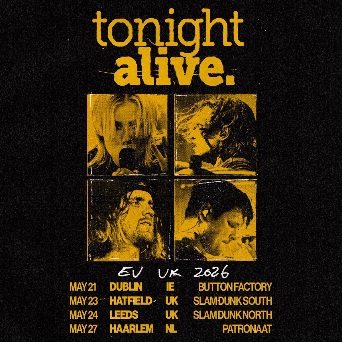 IRELAND! NETHERLANDS! We're coming to visit! Presale begins at 10AM GMT tomorrow. Sign up for early access to VIP and GA tickets 📧 tonightalive.store/presale