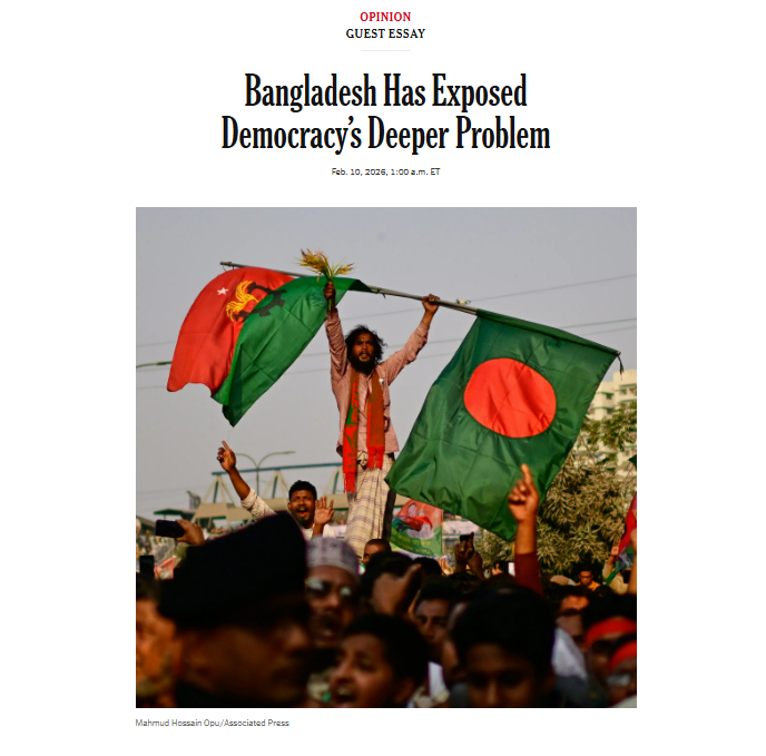 KinzlerK's tweet photo. Essays, Interviews and Books to Understand the World
Guest Essay : Bangladesh Has Exposed Democracy’s Deeper Problem (The New York Times)
Read here: https://t.co/TY6wcwQXKP https://t.co/KosOLMk4Jc