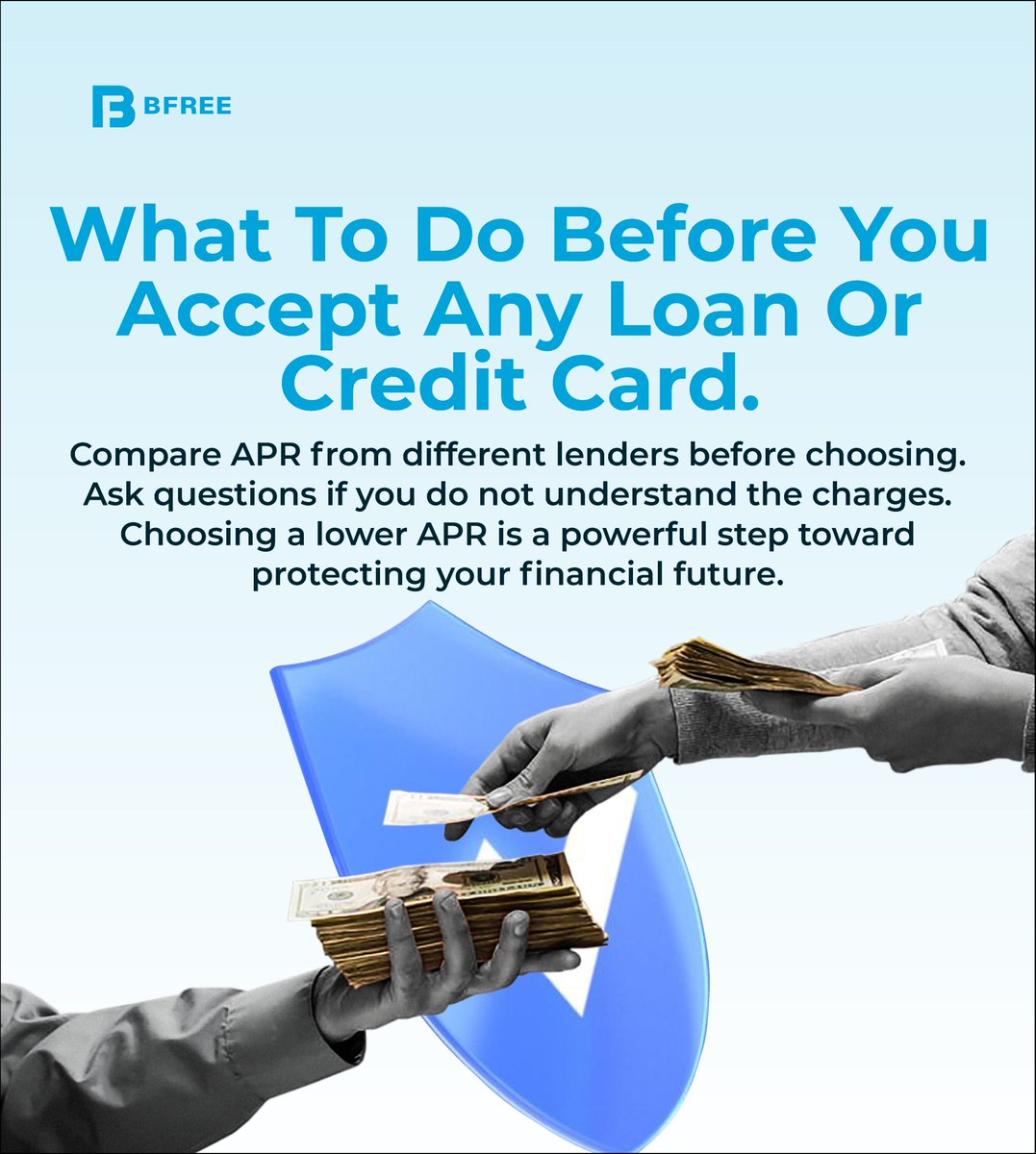 bfree_global's tweet photo. #BFREE #Finance #financialfreedom #financialliteracy #credit #CreditEducation #CreditAwareness #SmartBorrowing #BorrowWisely #DebtAwareness https://t.co/VOm8mHDndK