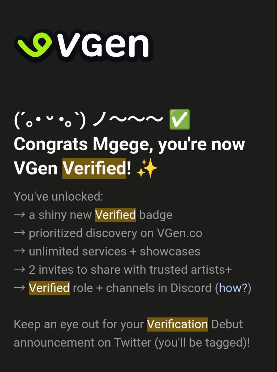 I did not notice it but I have actually already been verified in #VGen last week. Thank you so much to those who availed my first batch of #VGenComm . The year is off to a good start. I hope 2026 will continue smiling at me 🍀✨