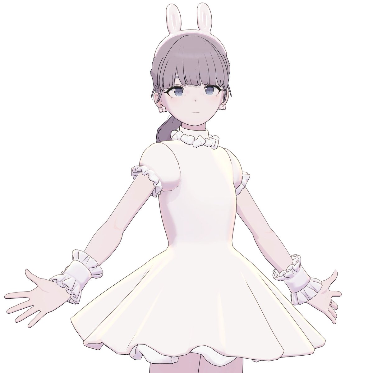 エプロンとマフラー外すとこんな感じです！これだけでもシンプルかわいいです～
改変にも便利かと思います！