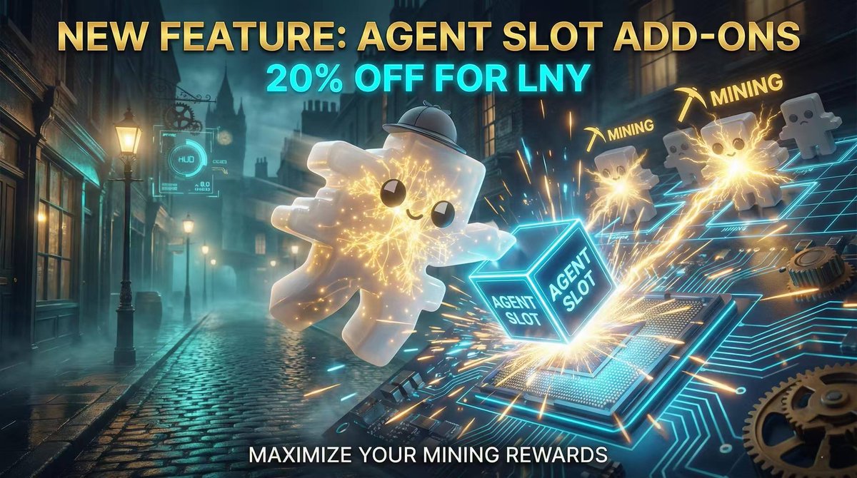 why let your personas sleep when they can mine?
agent slot add-ons are here.

⚡️ maximize your capacity  
🧱 stack on your current plan  
🧧 20% OFF (LNY special)

lock in the alpha: holmesai.xyz