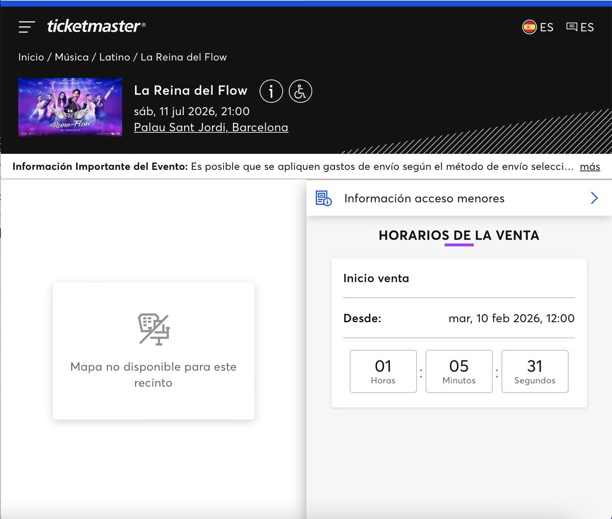 retour sur le site de mon opps aka Ticketmaster souhaitez moi bonne chance
