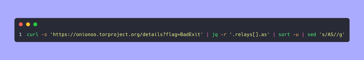 _BashBunny_'s tweet photo. A good friend sent me this to check bad exit nodes on TOR.

Really useful to check if you are using TOR with a bad node.

Thanks @azuk4r !! https://t.co/FBJDxnPhrX