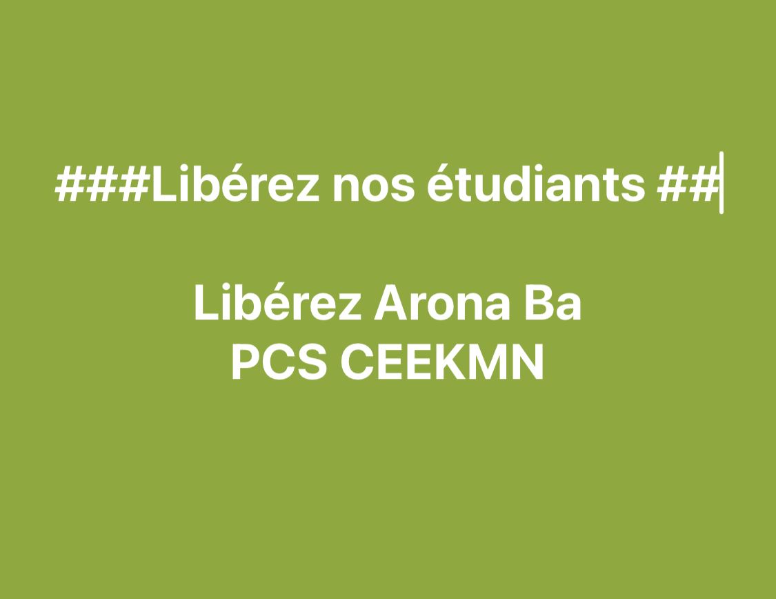 Fou_Conscient13's tweet photo. Aidez nous à ce que notre PCS soit libéré 🙏🏽
#Liberez #FreeUCAD https://t.co/3TgOniPHFZ