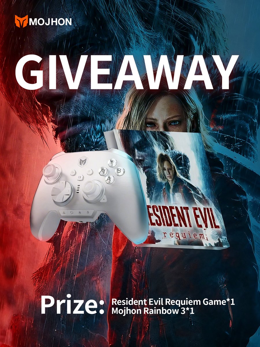 "Well... He was friendly..."🚚🧟Back to Raccoon City! 

Giveaway:
Win Resident Evil Requiem &amp; a MOJHON Rainbow 3 controller🎮

How to Enter: 
📷 Follow us <a href="/BIGBIG_WON/">MOJHON</a>
📷 Repost 🔁
📷 Tag a friend 🗨️

🔥Winner announced: Feb 24 (PST)
#Steam #ResidentEvilRequiem #gaming #GIVEAWAY
