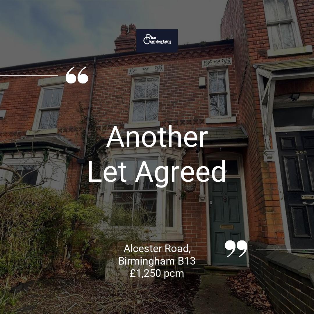 Let Agreed 2 Bed House £1,250 pcm

Contact Us for more details:
Tel: 0121 721 1048
Email: moseley@ricechamberlains.co.uk

#propertybirmingham #anotherpropertysold #anotherpropertylet