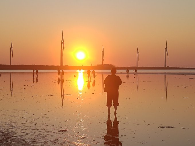 今日は干潟入れた上に夕焼けにもなった! 