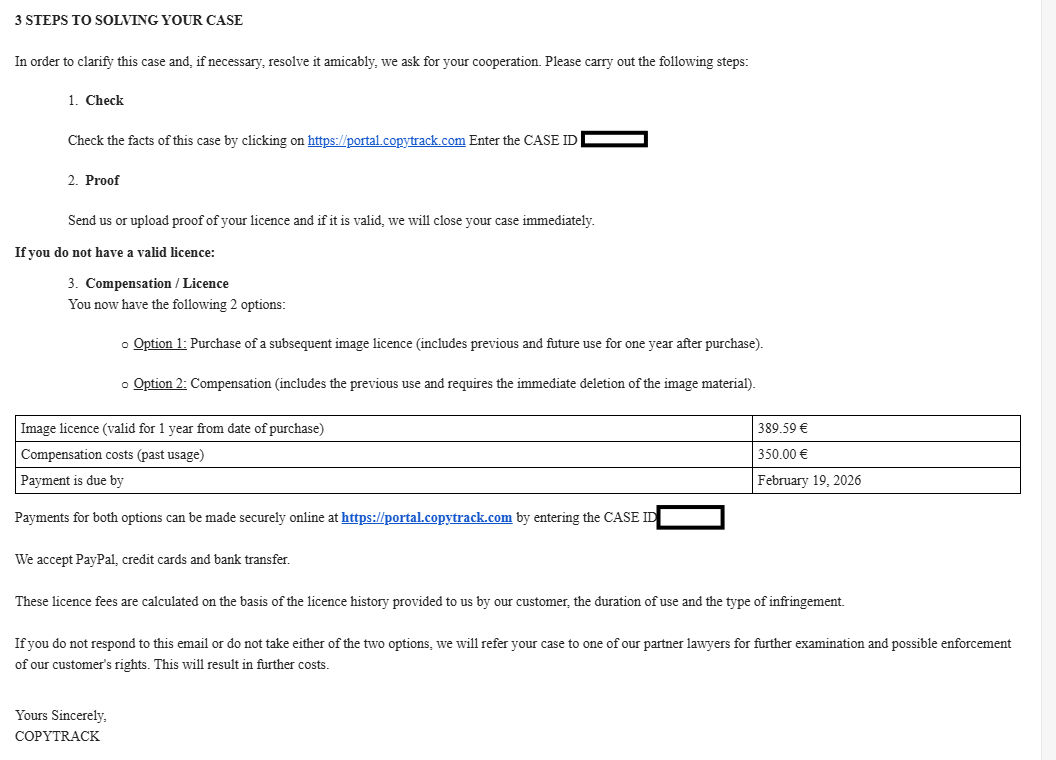 Loran750's tweet photo. Encore ce scam de chez #Copytrack. Cher @COPYTRACK, je te propose de prendra ta main, d'indiquer une direction, et d'y aller bien te faire f***tre. https://t.co/9WysNTCKi5