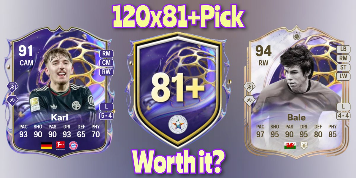 TradingEi's tweet photo. 🌟120 x 81+ Pick🌟
➡️Worth the Golds/Coins🤔?⬅️

💚/🔁 appreciated

I opened 100 of the new released 81+ Picks, so you don't have to and show all results and statistics in this Thread🧵

1/11 https://t.co/WDSLzTMHah