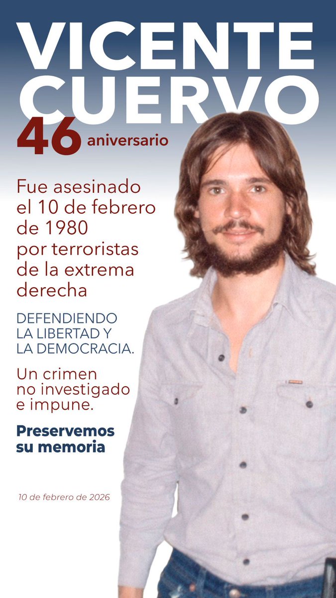 #TalDiaComoHoy de 1980 un terrorista de extrema derecha asesinó  en el barrio de #Vallecas #Madrid al activista y anarquista Vicente Cuervo Calvo de un disparo. Unos días antes habían asesinado brutalmente a Yolanda González.

Otra historia de terror, olvido e #Impunidad

🧵