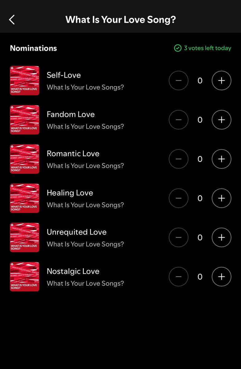 um guys what is happening? i just clicked on “what is your love song” and it now shows that you can vote for a song? and when i click on vote, the 6 muted tracks are shown??