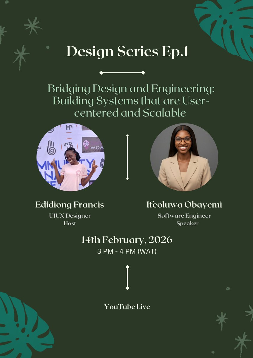 didycele66's tweet photo. Building great products requires both design and engineering teams.

Join the session: Bridging Design and Engineering: Building Systems that are User-centered and Scalable.

Learn how teams collaborate, align on users, and build products that scale with our speaker, @tech_divaa https://t.co/9uwRlAljfO