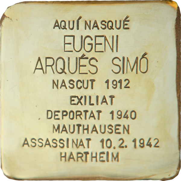 IStolpersteine's tweet photo. #OTD en 1942 fue asesinado en el castillo de Hartheim
EUGENI ARQUÈS SIMÓ
🔻 #deportado.
Su ciudad natal, Sabadell, le recuerda con un 🟨 #Stolpersteine instalado en la puerta de la casa en que vivió.
"Una piedra, un nombre, una persona"
#RememberHartheim https://t.co/60cqbNJSfH