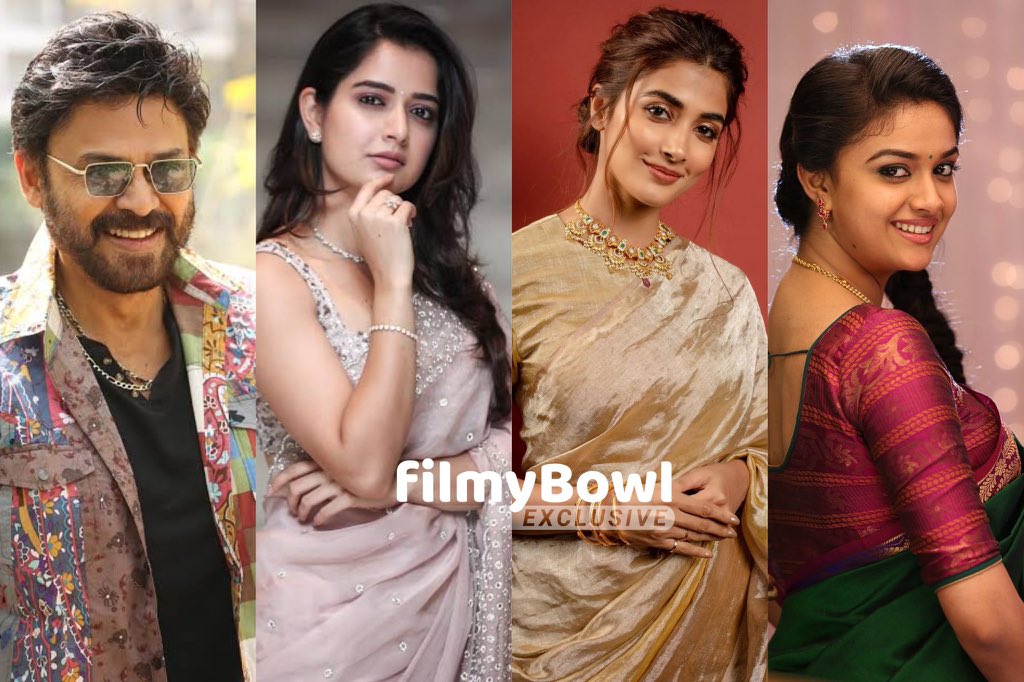 The #Venkatesh X #AnilRavipudi combo is in talks with #PoojaHegde and #KeerthySuresh for the female lead.

Meanwhile, #AshikaRanganath is reportedly being considered as the pair opposite #FahadhFaasil.