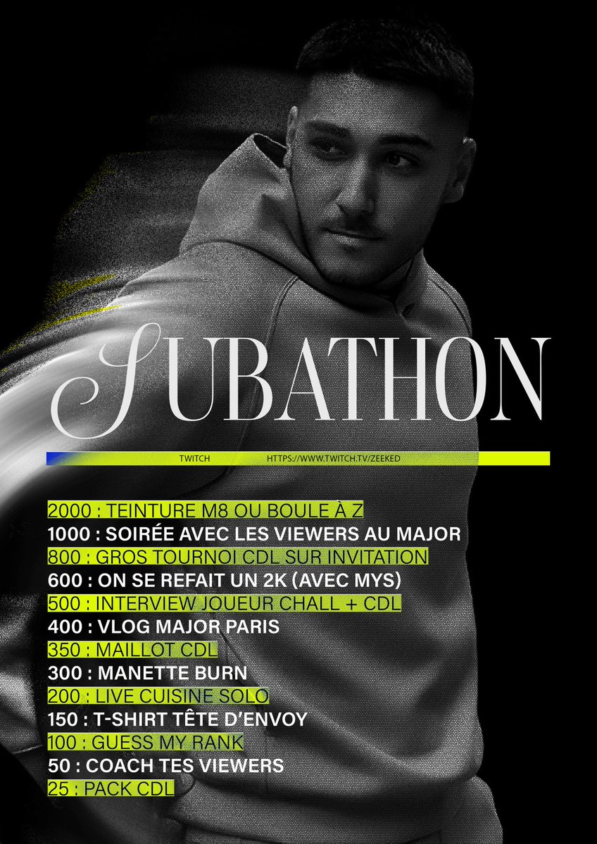 LE GRIND POUR LE TOP250 COMMENCE TODAY🔥 SUBATHON comme à l’époque les amis! 

Twitch.tv/Zeeked