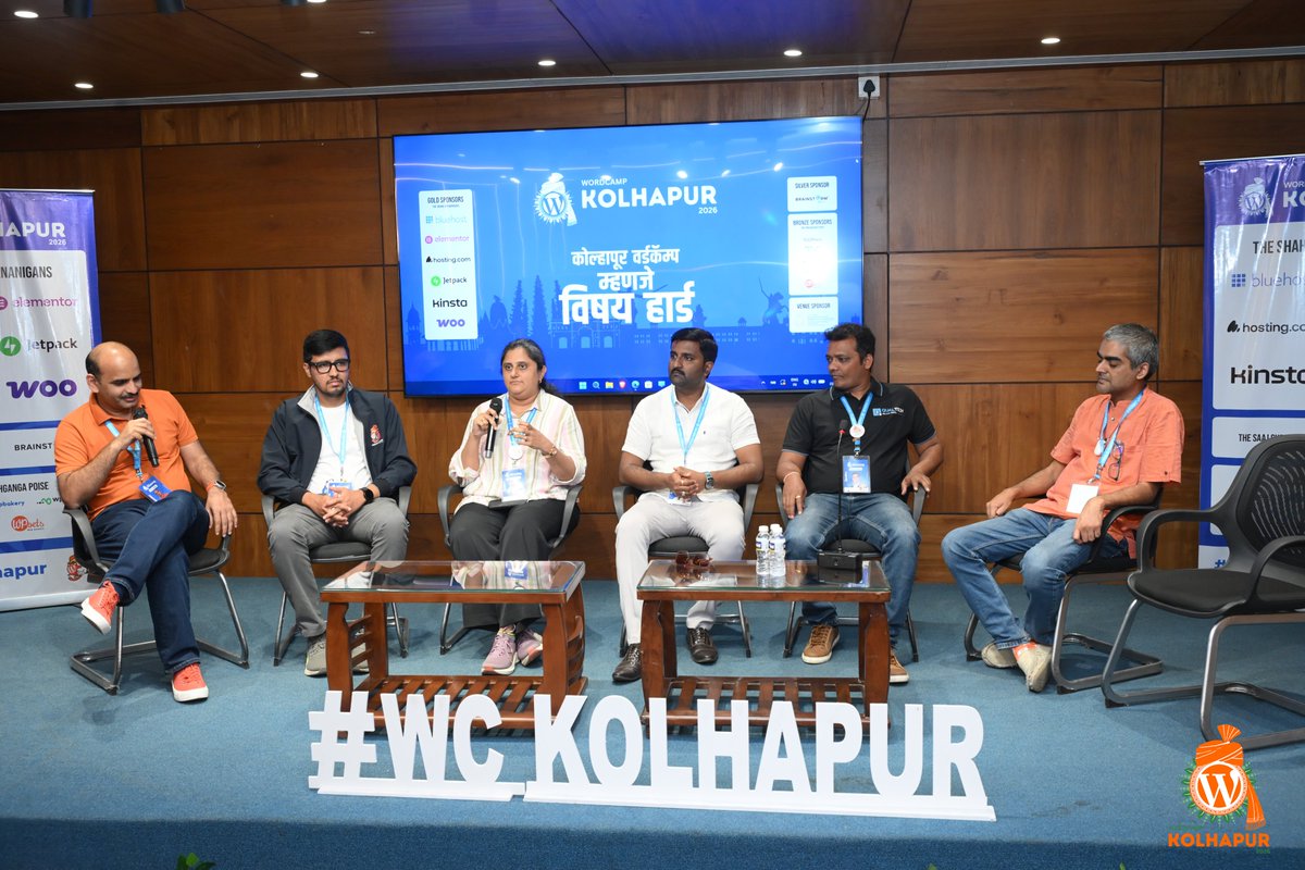 wpoets's tweet photo. At WordCamp Kolhapur 2026 π
π€ WPoets β Sponsor
π¬ WPoets TV β Media Partner
Supporting the community & capturing moments with an incredible team , @thecancerus , @sketchboy003 , Sharavin, Aarya
#WordCampKolhapur #WPoets #WPoetsTV #WordPress https://t.co/pbbFkchEPX