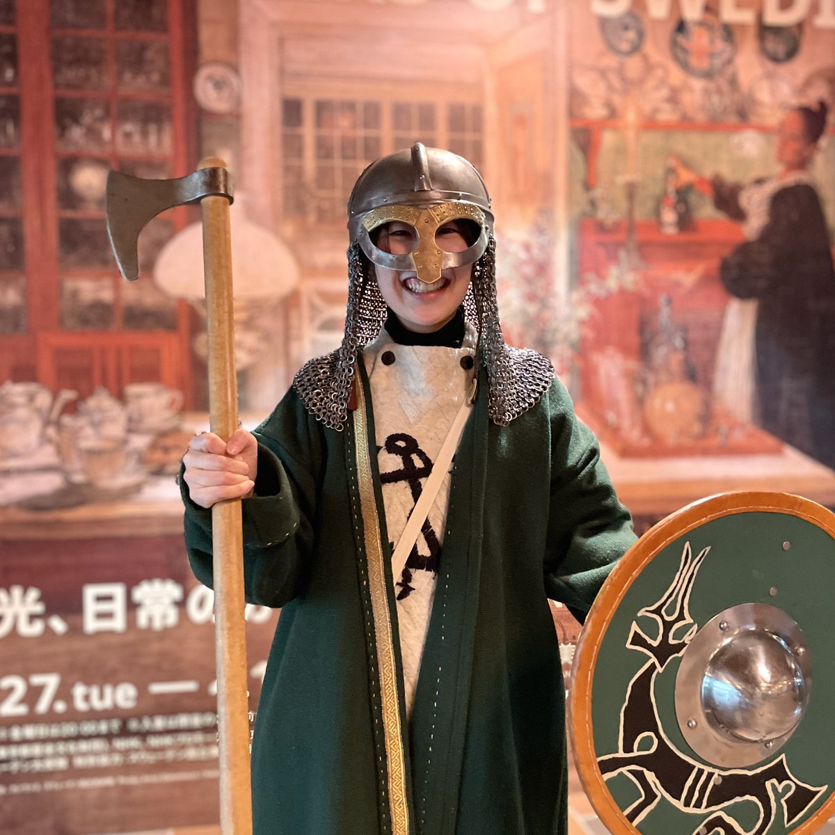 週末の東京都美術館、ヴァイキングコーナーにお立ち寄りいただいた皆さま、ありがとうございました！

たくさんのヴァイキングに出会えた盾かぶと体験。大盛況のワークショップは、ダーラナホースのキーホルダーはじめ、とても喜んでいただけて、充実の3日間でした。