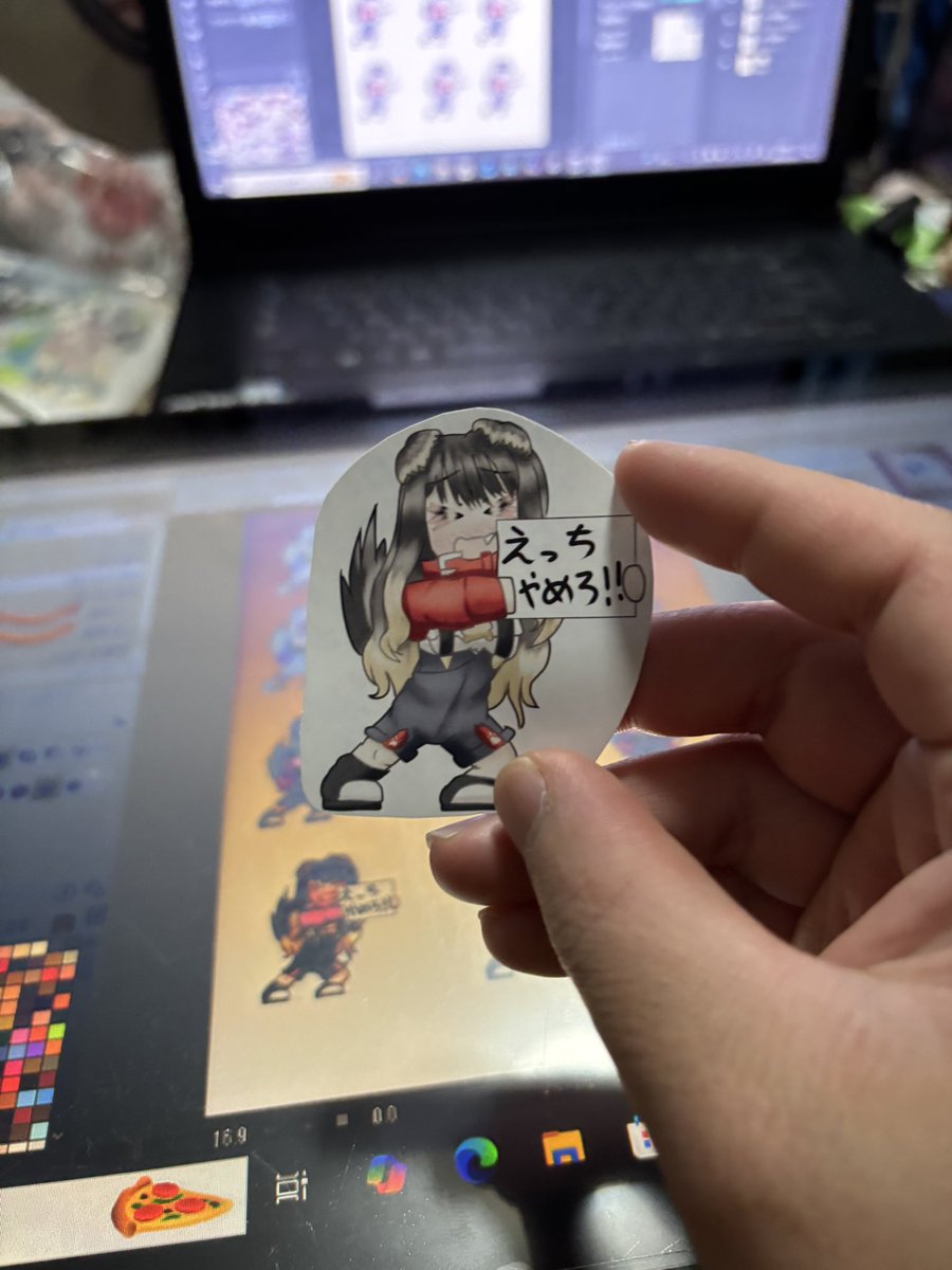 昔描いたきゃんちゃんをステッカーにしてみた これでエッチな部分が出