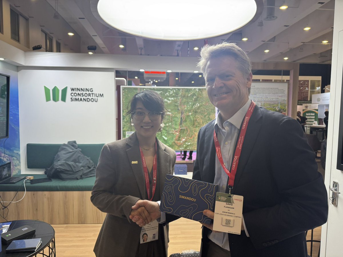 Great to get a progress update on the from Sien Yan, Winning Consortium incl Baowu which adjoins $AMD Simandou North iron project. Our non binding MOU with Baosteel for Fe mining, beneficiation and sales. Waiting on clarity around permit for exploration.