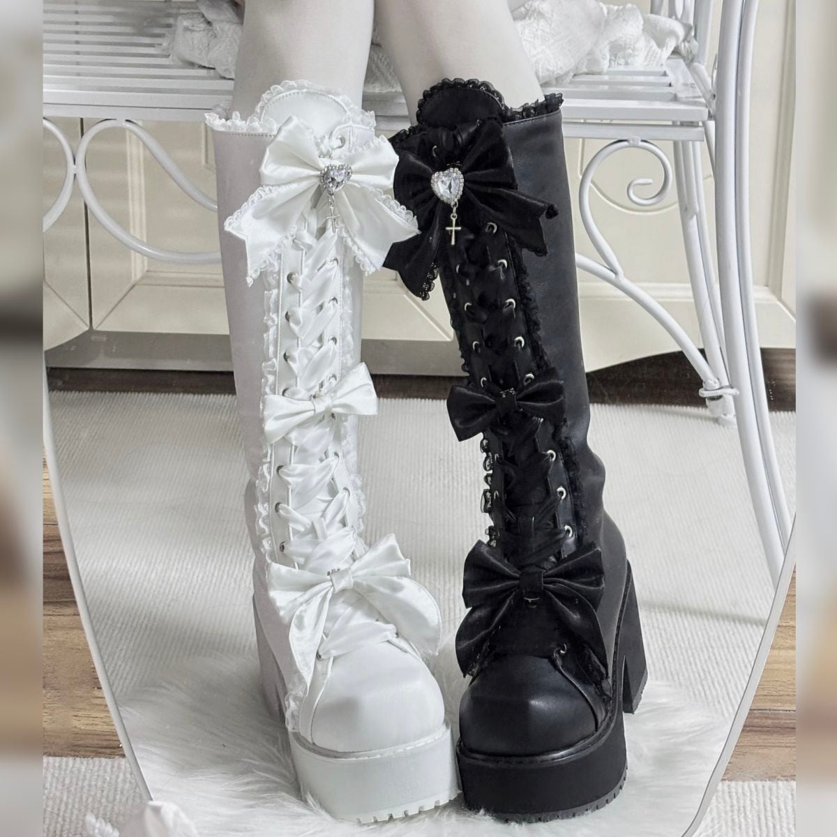 ゴシックリボンロングブーツ♡