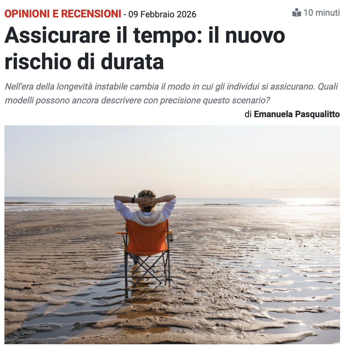 Mondo Economico  
Assicurare il tempo: il nuovo rischio di durata
mondoeconomico.eu/opinioni-e-rec…