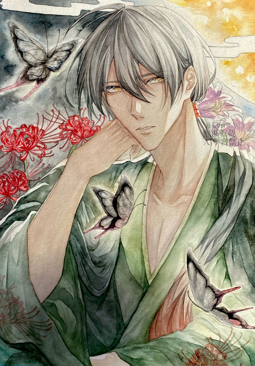 彼岸花 ー 悲しき思い出 ー #創作イラスト #illustration #oc #透明