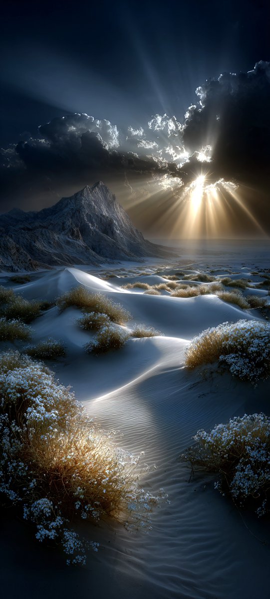 Halleyapps's tweet image. Uncompressed output from the atmospheric lighting session. 

Analyze the grain structure in the shadows of the dunes and the sharpness of the reflection in the lake. 

Use these for your own study of light physics. 
#EnvironmentDesign #ConceptArt #DailyRender