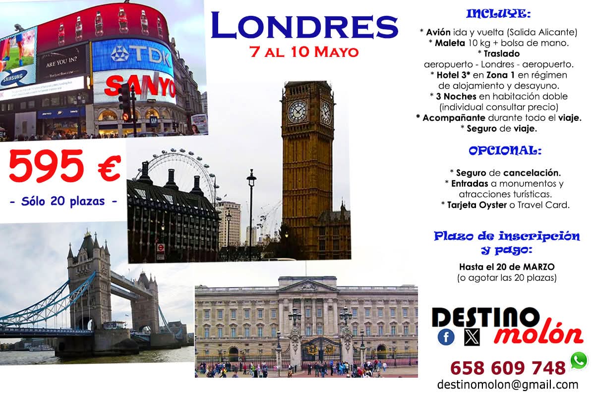 Chatungos, vámonos de viaje.

🇧🇬 Sofía (BUL)
Semana Santa

🇬🇧 Londres (ING)
Mayo

👉🏻 Hoteles en el centro (centro total) con desayuno incluido.
👉🏻 Rutas por la ciudad.
👉🏻 Verás lo típico y algo más.
👉🏻 No vamos con el ⏱️ en la mano.
👉🏻 Vas a disfrutar mucho.