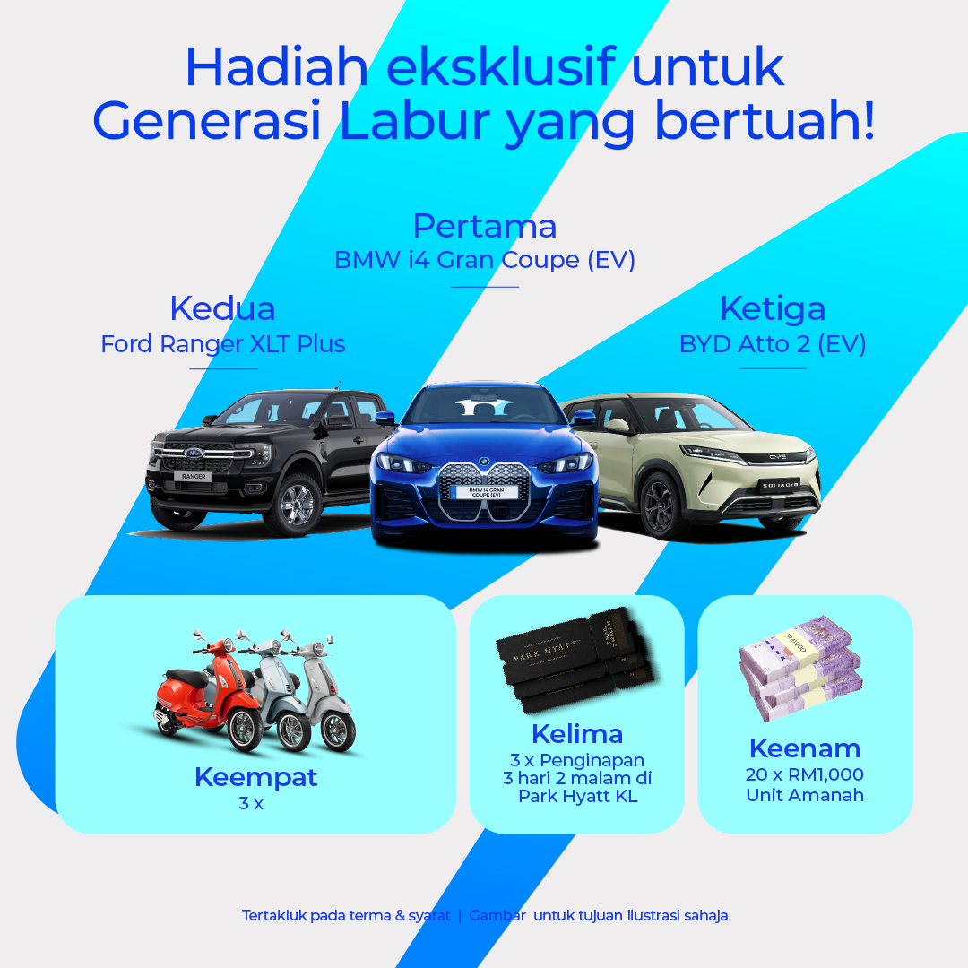 ASNBmy_official's tweet photo. Sertai kempen Pandu Impianmu, Gen Labur dan rebut peluang membawa pulang kereta impian serta hadiah menarik!

Labur minimum RM500 dalam mana-mana unit amanah dan gunakan kod GENLABUR di myASNB untuk sertai.  Kempen sehingga 31 Mac 2026.

Teruskan melabur dan jumpa di garisan penamat! 🏁

Info lanjut: https://t.co/nIhj39k5XN