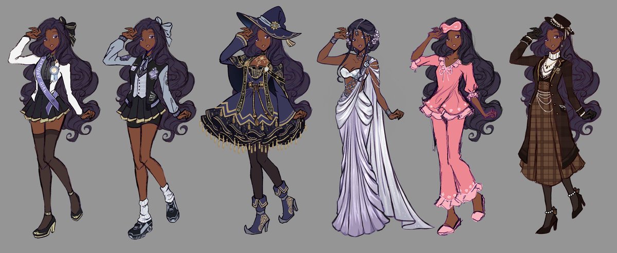 All the twst event outfit designs for my girl done 🫶🪷