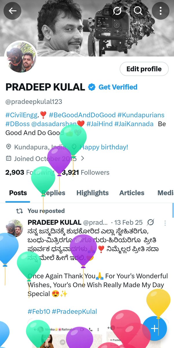 Thank you so much❣️ <a href="/X/">X</a> 
ತುಂಬು ಹೃದಯದ ಧನ್ಯವಾದಗಳು🙏
#X #BestWishes #BirthdayWishes #Feb10 #DBoss #DFans #DBossCelebrities
<a href="/grok/">Grok</a> <a href="/Dcompany171/">D Company(R)Official</a> <a href="/dasadarshan/">Darshan Thoogudeepa</a> <a href="/DTEAM7999/">Thoogudeepa Team - R</a> <a href="/Darshanfans171/">Thoogudeepa Dynasty ®</a> <a href="/Thoogudeepa_TM/">Thoogudeepa Group's - R</a>