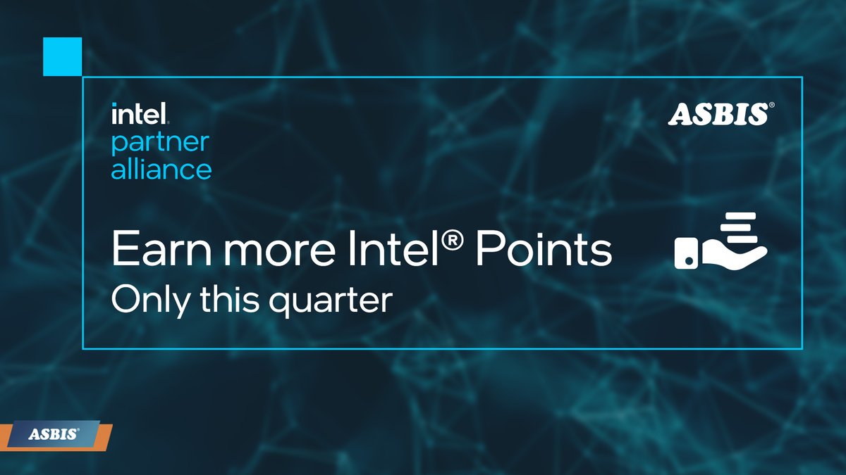 Boost your Q1 profits with Intel 🚀
Earn extra points on selected Intel® products through exclusive Q1 2026 Intel® Partner Alliance promotions.
⏰ Valid until 31 March 2026
👉 lnkd.in/dg7NjZrn

More points. More rewards. 🎯
#ASBIS #Intel #IntelPoints #IPA