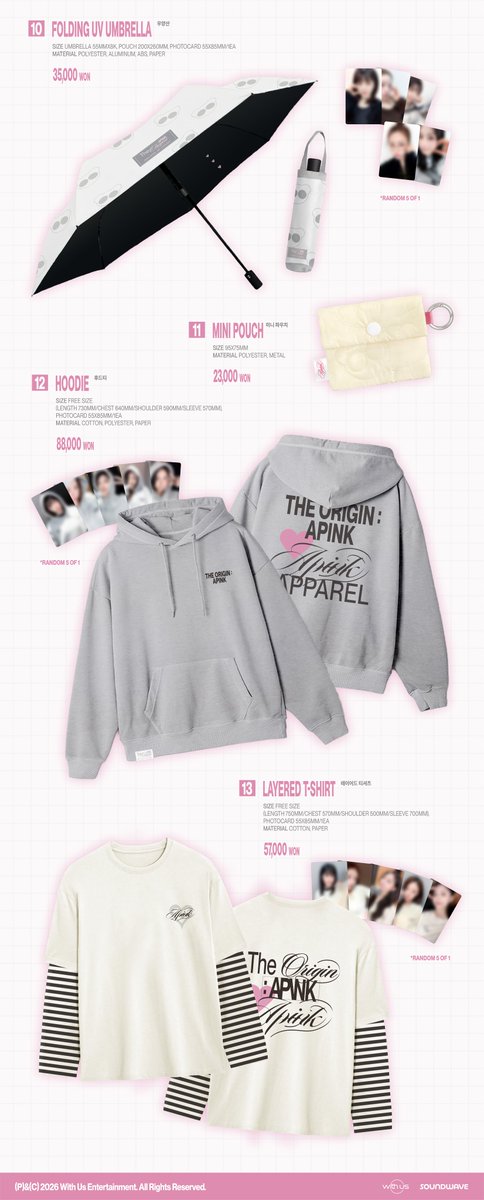 Apink_2011's tweet image. 2026 Apink 8th CONCERT 'The Origin : APINK'

OFFCIAL MD LINE UP &amp;amp; 현장 판매 안내

🩷 판매 장소 : 장충체육관 지하 2층 (동대입구역 연결)
🩷 판매 일정
- 2026.02.21 (SAT), 12:00PM ~ 5:30PM
- 2026.02.22 (SUN), 11:00AM ~ 3:30PM

#에이핑크 #Apink
#TheOrigin_APINK