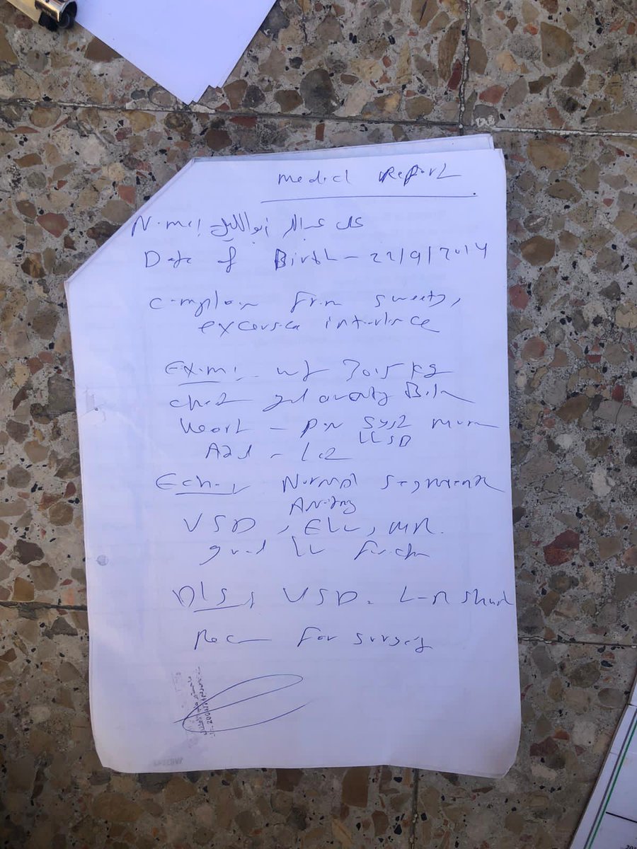 HasanAllail1's tweet image. Ali Abu Al-Lail has a hole in his heart and needs urgent surgery abroad. Medical reports are available.📄
He dreams of traveling for treatment. Please help us save his life! ✈️
#SaveAli #HeartSurgery #URGENTE 
@WHO @ICRC 
@azaizamotaz92 
@DrLoupis__ 
gofund.me/1d2ddd8cc