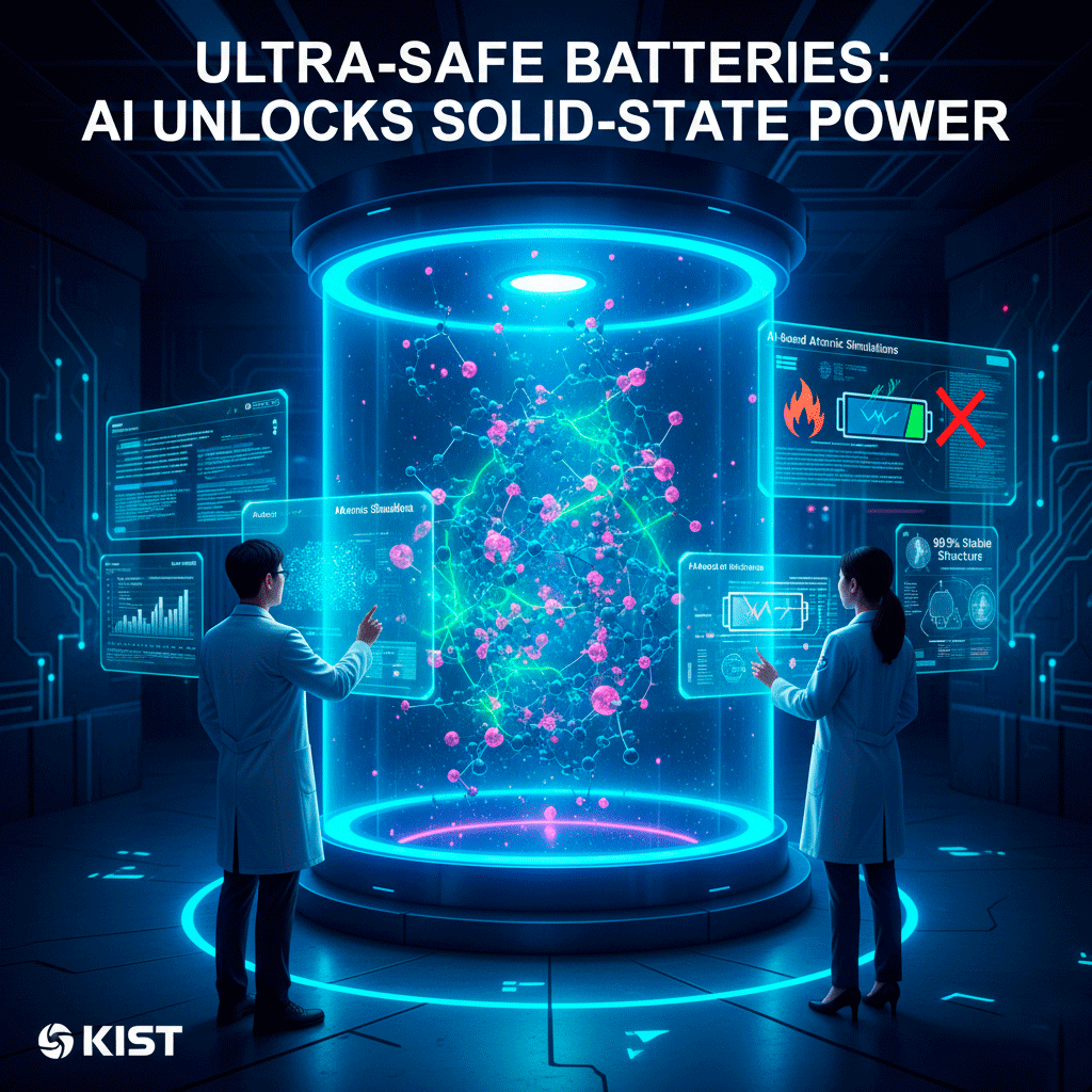 code_leverage's tweet image. Researchers at the Korea Institute of Science and Technology (KIST) have used AI-based atomic simulations to unlock the secret to safe, ultra-high-performance all-solid-state batteries