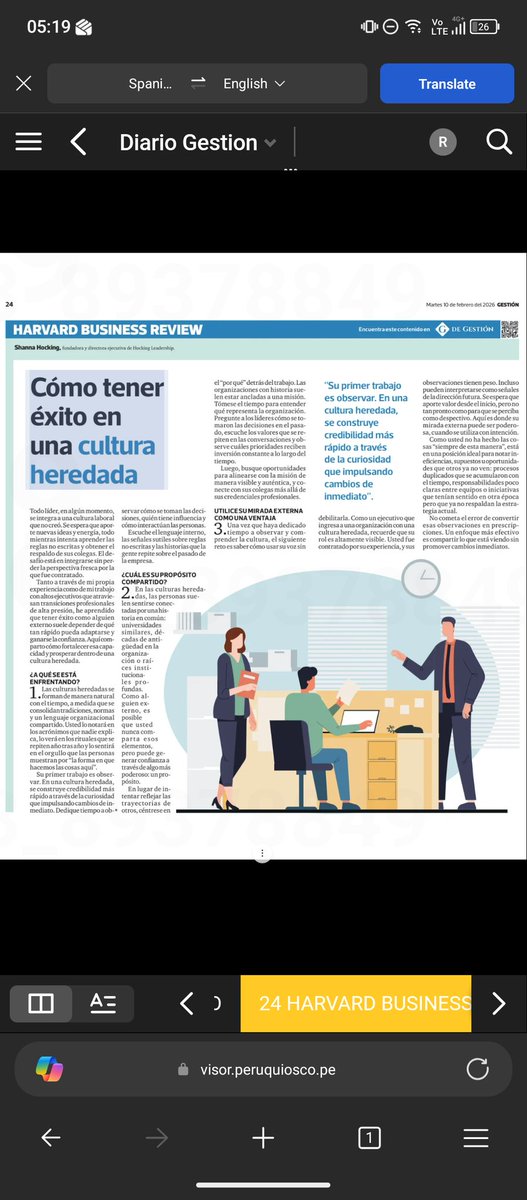 La clave consiste en observar más que en gestionar cambios anticipados. Escuchar el lenguaje interno, observar señales sutiles no escritas y las historias que las personas suelen repetir sobre lo que han experimentado. Los valores que se repiten son clave.
Hoy en Gestión.