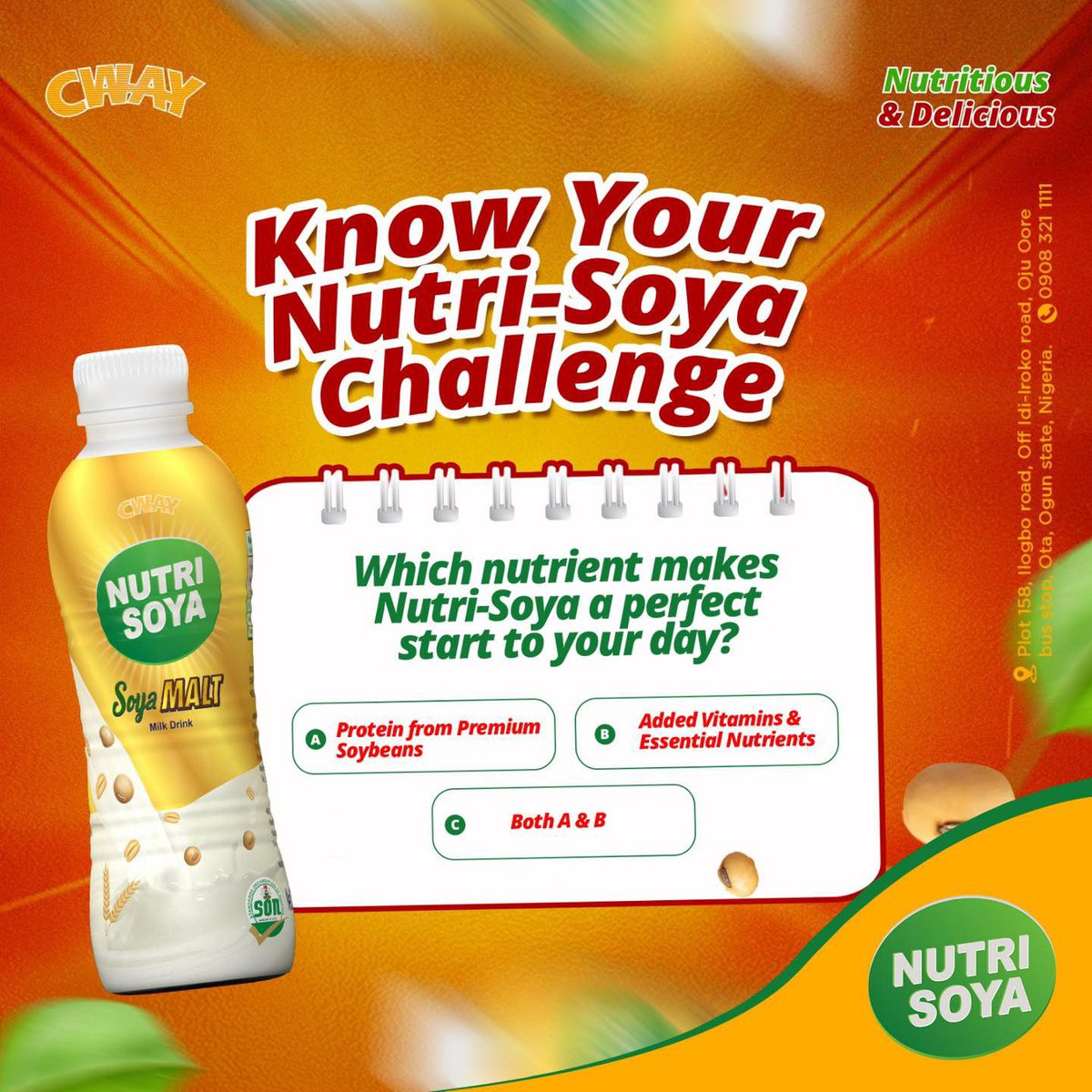 nutri_soya's tweet photo. You sip it. You love it. But do you really know it? 👀

Test your knowledge of your favourite Soymilk drink in the #KnowYourNutriSoya Challenge!

Without Googling, what's the answer? Tell us in the comments, and how many minutes it took you to decide. ⏱️😄

#NutriSoya https://t.co/cJsi62mCvu