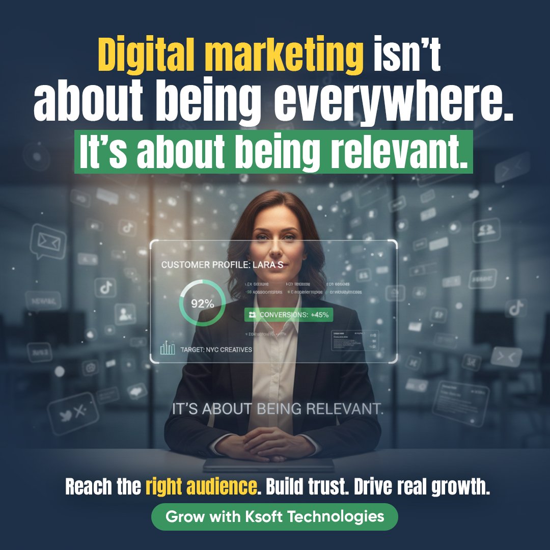 ksofttech's tweet image. Being everywhere is noise.
Being relevant is power.
Market smarter. Grow stronger.

#MarketingThatWorks #RelevanceOverReach #SmartMarketing #FounderMindset #DigitalGrowth #ScaleWithStrategy