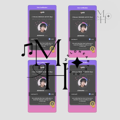 Although the requirements were not met, we still cast our votes for Jeongwoo in the Monthly Pick Rookie Artist category.

#MELOHEART_KVOTESPROOFS