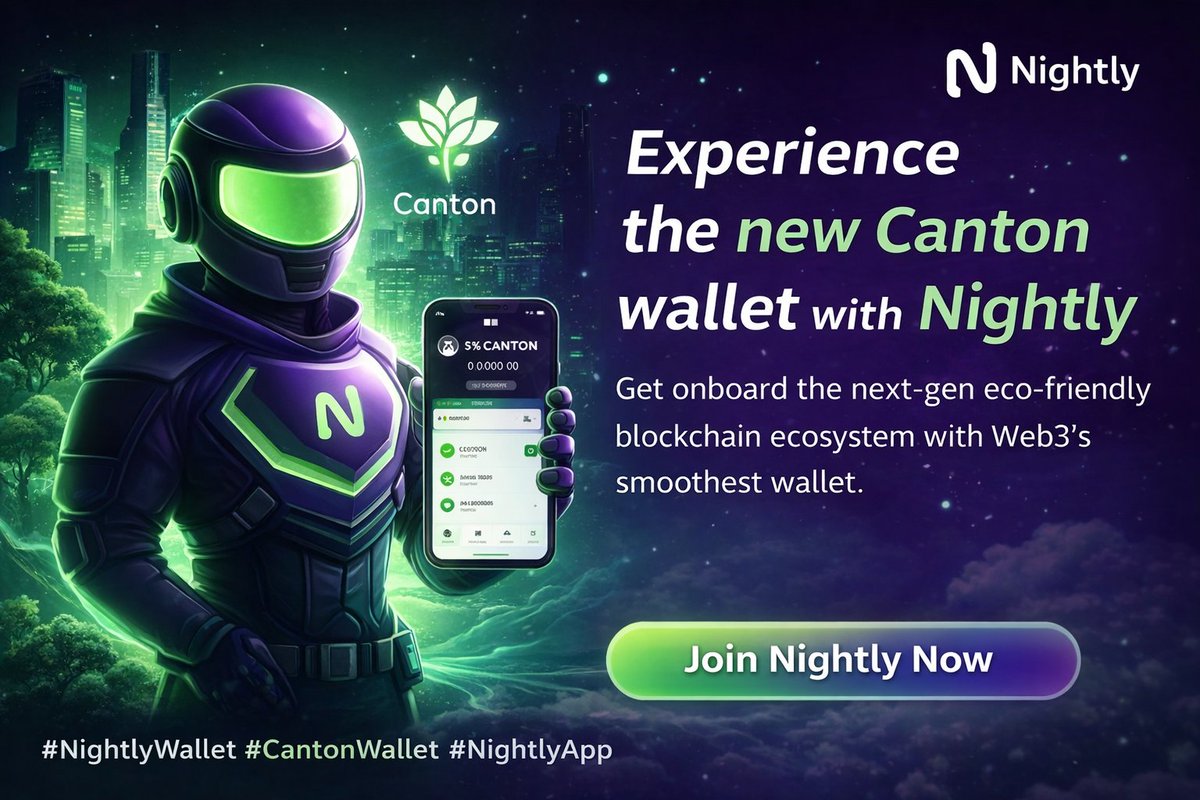 The Eco Canton narrative is getting serious 👀
A smooth wallet UX is what Web3 really needs, and <a href="/Nightly_app/">Nightly</a> looks like a strong contender.

Want to explore <a href="/CantonNetwork/">Canton Network</a> without friction? Nightly might be the move.

Early vibes look good.
#Canton #CryptoWallet