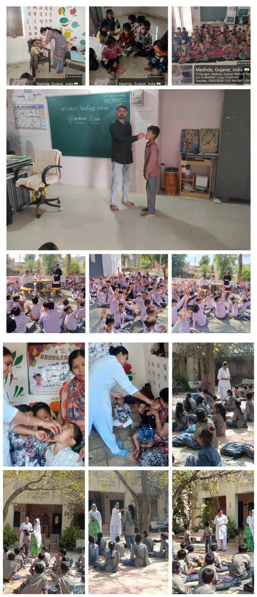 આજરોજ આયુષ્યમાન આરોગ્ય મંદિર ઝુંડાળા તળેના ગામોમાં કૃમિનાશક દિવસની ઉજવણી કરવામાં આવેલ જેમાં એક વર્ષથી 19 વર્ષ સુધીના શાળાએ જતા તેમજ શાળાએ ન જતા તેવા તમામ બાળકોને કૃમિનાશક ગોળી ગળાવવામાં આવેલ <a href="/deshani_manish/">manish deshani</a> <a href="/thojasdan/">THOJASDAN</a> <a href="/HealthDeptGuj/">Health Department Gujarat</a> <a href="/cdhorajkot/">@CDHORajkot</a> <a href="/DDORAJKOT1/">District Panchayat Rajkot</a> <a href="/ZundalaGPRaj/">ZUNDALA GRAM PANCHAYAT</a>