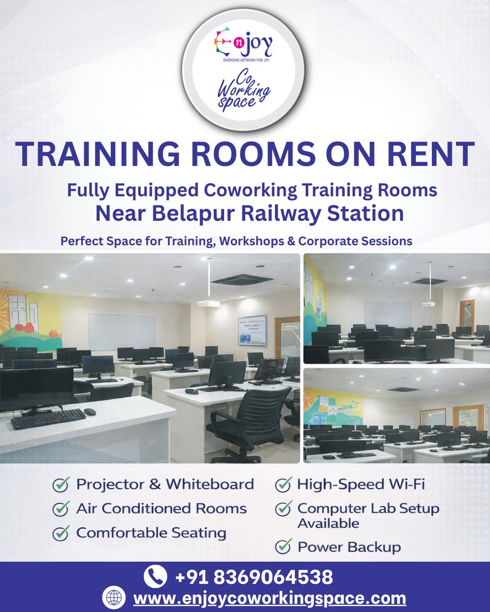 Enjoycoworking7's tweet image. Training rooms on rent near Belapur Railway Station, Navi Mumbai 🏢
📞 8369064538
🌐 enjoycoworkingspace.com
#TrainingRooms
#CoworkingSpace
#Belapur
#NaviMumbai
#CorporateTraining
#WorkshopVenue