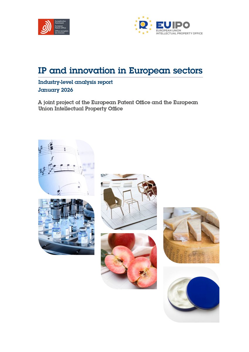📢 El último estudio de la <a href="/EU_IPO/">European Union Intellectual Property Office</a> y la <a href="/EPOorg/">EuropeanPatentOffice</a>, muestra el papel de las industrias intensivas en derechos de propiedad intelectual en la economía de la Unión Europea, con un impacto directo en el empleo, el PIB, el comercio internacional y la inversión.
link.epo.org/web/publicatio…