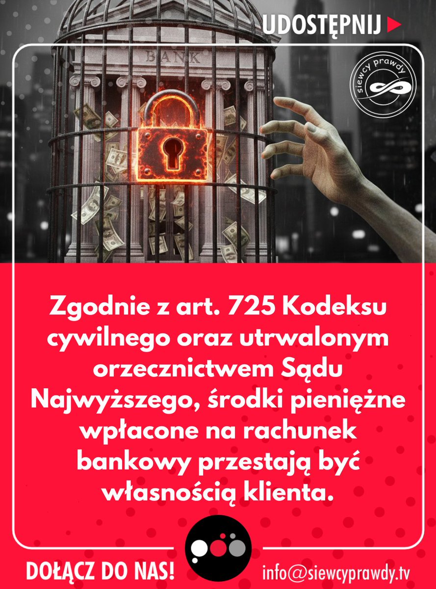 W powszechnej świadomości rachunek bankowy funkcjonuje jako bezpieczne miejsce przechowywania prywatnego majątku. To przekonanie jest jednak całkowicie sprzeczne z obowiązującym porządkiem prawnym.
Zgodnie z art. 725 Kodeksu cywilnego oraz utrwalonym orzecznictwem Sądu