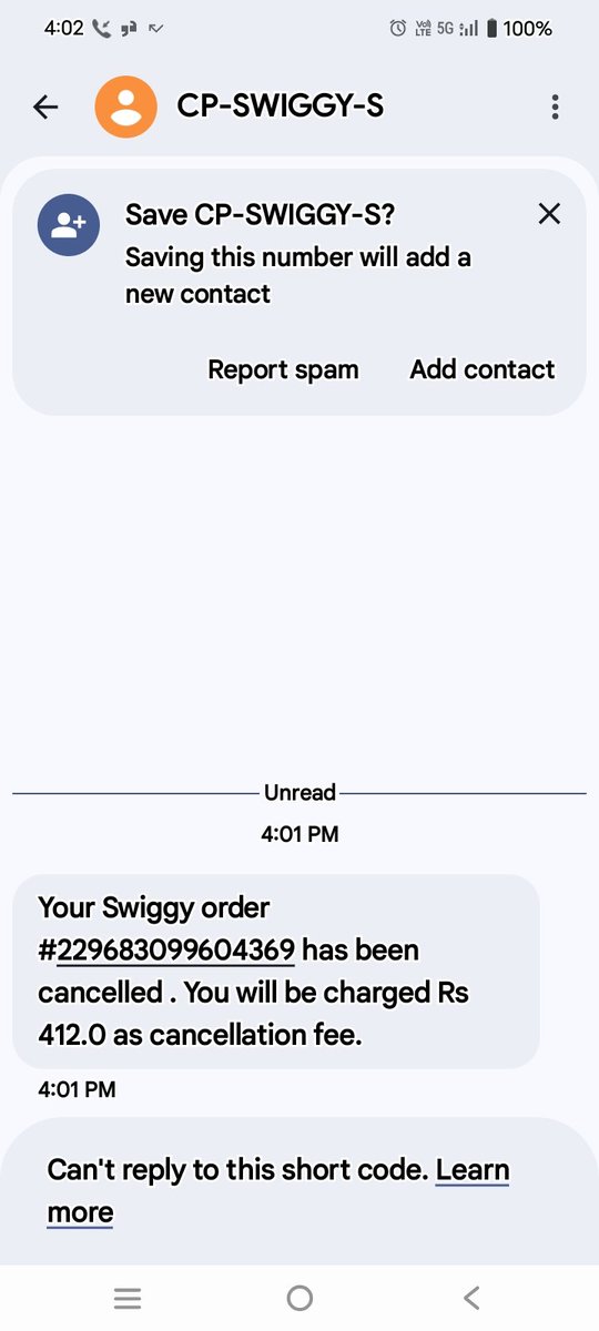 rajurodricks's tweet photo. @Swiggy @fssaiindia @MOFPI_GOI Rs 412 I lost coz of their pathetic service. @narendramodi https://t.co/OrJS3nC9fc